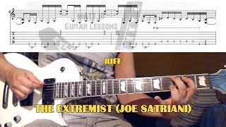 The Extremist RIFF Joe Satriani GUITAR LESSON with TAB  Guitar Tutorial TABS [upl. by Strauss964]