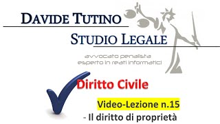 Diritto Civile  Video lezione n15 Il diritto di proprietà [upl. by Rodger]