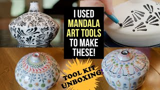 Unboxing Mandala Art Tools For Pottery Design  Get Creative With Mandala Tools Kit [upl. by Dworman]