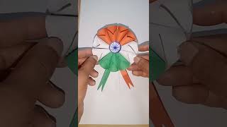 tricolour badge paper craft ideas 💡 ll esay craft ideas using the paper ll craft tricolor badge [upl. by Carie]