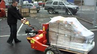 Petrol Rough Terrain Pallet Truck  How to operate by SafetyLiftingcom [upl. by Duleba406]