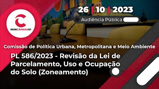 Audiência Pública de Política Urbana  Revisão da Lei de Zoneamento  PL 5862023  261023 [upl. by Daub]