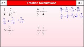 65 How to do Fraction Calculations Basic Maths Core Skills Level 6GCSE Grade D [upl. by Ankney]