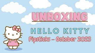 UNBOXING Pipsticks October 2023 Hello Kitty amp Friends Monthly Sticker Subscription [upl. by Mansoor]