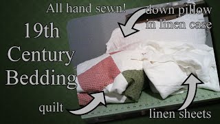 Making 19th Century Bedding for Living History  A Historical Sewing Vlog [upl. by Egamlat134]