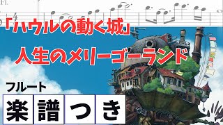 【フルート・楽譜付き】人生のメリーゴーランド「ハウルの動く城」よりMerryGoRound of LifeHowls Moving Castleflutecover【吹いてみた】 [upl. by Adalai899]