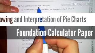 Reading Drawing and Interpreting Pie Charts Foundation New GCSE 91 Calculator Exam Question [upl. by Nahn]