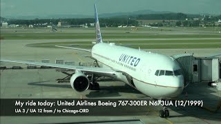 United Airlines Boeing 767300ER N673UA UA 12 ZurichChicago Premium Plus Economy Trip Report [upl. by Kentigera]