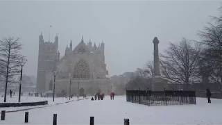 Exeter in the snow 2018 Heavitree to High Street [upl. by Okwu]