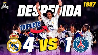 Así fue la DESPEDIDA de HUGO SÁNCHEZ ⭐ ¡TRIPLETE 💥💥💥 Real Madrid vs PSG Amistoso 1997 [upl. by Lilahk]