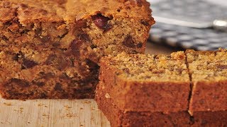 Date Walnut Bread Recipe Demonstration  Joyofbakingcom [upl. by Eneiluj692]