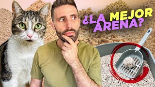 PROBANDO 5 tipos de ARENAS PARA GATOS normal tofu maíz madera y papel 🐱🏖️ ¿Cuál me gustó más [upl. by Nattie]