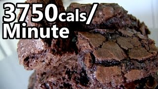 25 DoubleFudge Brownies Eaten in 1 Minute [upl. by Enrobyalc280]