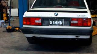 2JZ Turbo BMW E30 first start up exhaust note [upl. by Frasco81]