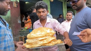 Heaven for Poori Lovers  Andhra Chole Bhature  Very Big Size Poori  Indian Street Food [upl. by Giesser]