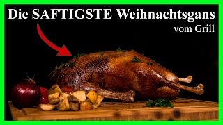 Weihnachtsgans vom Gasgrill Festtags Gänsebraten grillen [upl. by Ellirehs]