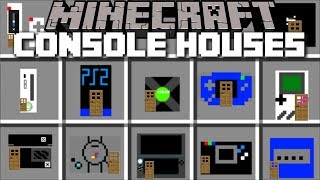 Minecraft CONSOLE HOUSE MOD  PLACE CONSOLES AND MAKE HOUSES FROM THEM  Minecraft [upl. by Lellih]