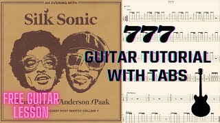 silk sonic  777 guitar tutorial with tabs [upl. by Oigimer441]