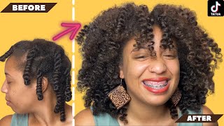 COCOON CURLS ON NATURAL HAIR HEATLESS CURLS HACK…IM SHOOK [upl. by Mathian]