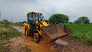 Jcb 3dx Backhoe Eco Xpert Going To Loading Mud In Tractor Trolley [upl. by Orrin641]