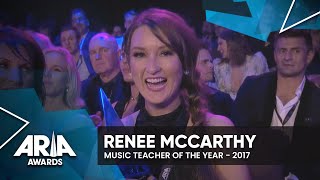 Renee McCarthy wins Music Teacher of the Year  2017 ARIA Awards [upl. by Krutz]