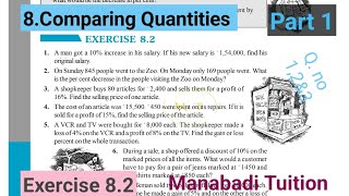 8th class maths Chapter 8 Comparing Quantities Exercise 82 Q no 12amp3 part 1CBSENCERT [upl. by Emmerich562]