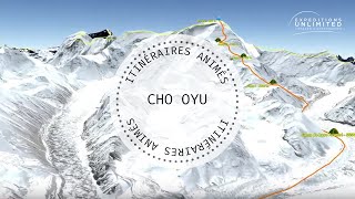 Ascension du Cho Oyu à 8 201 mètres  Itinéraire animé [upl. by Jehovah]