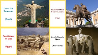 Famous Statues Of The World  Famous Statues With Pronunciation  Famous Statues with Pictures [upl. by Jaco]