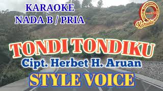 KARAOKE LAGU BATAK TONDI TONDIKU DOHO NADA PRIA [upl. by Ladnor]