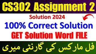 Cs302 Assignment 2 2024  CS302 Assignment 2 solution 2024  cs302 assignment 2 solution spring 2024 [upl. by Sheedy208]