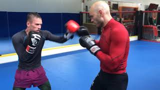 Ramsey Dewey Kickboxing live sparring with Vitalli 09042017 [upl. by Reahard]