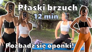 TRENING NA PŁASKI BRZUCH 12 MIN Pozbądź się oponki Bardzo intensywny🔥 [upl. by Hamel559]