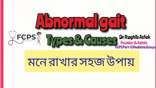 GaitAbnormal gait amp probable causeAgeing and disease by Dr Raghib Asfak for FCPS P1Tricks amp Tips [upl. by Beulah]