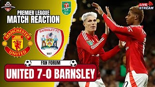 United BATTER Barnsley MANCHESTER UNITED 70 BARNSLEY MATCH REACTION FAN FORUM [upl. by Hyrup]