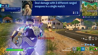 How to EASILY Deal damage with 3 different ranged weapons in a single match in Fortnite Quest [upl. by Donoho]