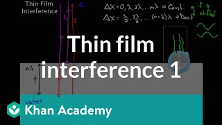 Thin Film Interference part 1  Light waves  Physics  Khan Academy [upl. by Edgar499]