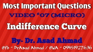 07  Indifference Curve  Class 11  Micro Economics  Dr Asad  NCERT CBSE [upl. by Annot251]