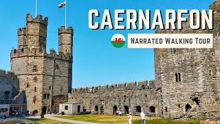 CAERNARFON Wales  4K Narrated Walking Tour  Lets Walk 2023 [upl. by Glynda918]