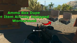 Munitions Box Glitch Item Already Equipped FIX  DUPE Warzone 20 DMZ [upl. by Yrram]