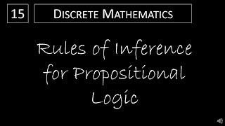 Discrete Math  161 Rules of Inference for Propositional Logic [upl. by Lyret180]