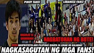 GRABE ANG LABANAN NG MGA FANS NAGKAASARAN AT BATOHAN NG BOTE 2024 Lebanon vs Philippines [upl. by Norrek]