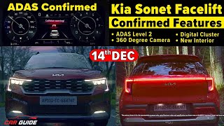 New Kia Sonet Facelift CONFIRMED Features  Official Teaser 2  ADAS  360 Degree  XUV300 Facelift🔥 [upl. by Ahcire]