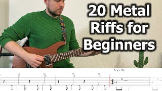 20 Metal Guitar Riffs for Beginners with Tabs [upl. by Jb]