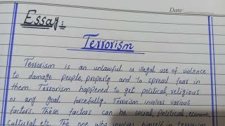 English essay on terrorismparagraph on terrorismshort essay on terrorism [upl. by Autum399]