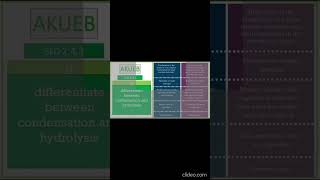 Condensation and Hydrolysis difference akueb [upl. by Athalla681]