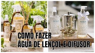 DIY COMO FAZER ÁGUA DE LENÇOL E DIFUSOR  Viviane Magalhães [upl. by Adnamaa]