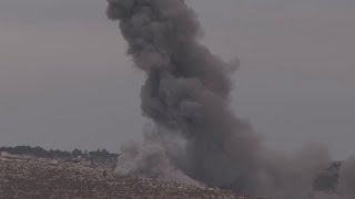 Explosions and smoke in Yaroun area along tense LebanonIsrael border [upl. by Nations]