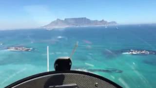 Low level Gyrocopter flight along the coast from Melkbosstrand to Bloubergstrand [upl. by Narrat]