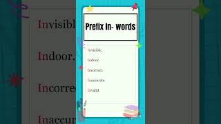 Prefixes  10 Prefix quotInquot words  English Grammar  The Study Corner  shorts prefix [upl. by Nailimixam802]