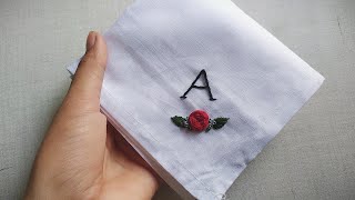 How to Embroder on handkerchief  Hand embroidery for beginners  Lets Explore [upl. by Mirna]